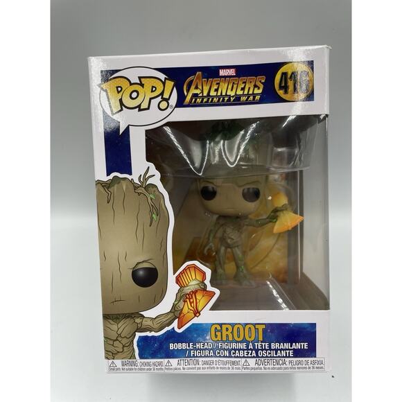 Funko Pop Marvel Avengers Infinity War - Groot w/ Stormbreaker Vinyl Figure 416 - Picture 1 of 7